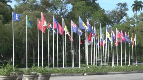 Flag Square in Paramaribo. Video stock 65468229
