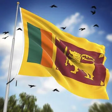 Flag of Sri Lanka, This is a computer generated and 3d rendered image Stock Illustration