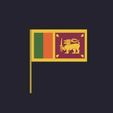 Flag of Sri Lanka icon, vector illustration Stock Illustration