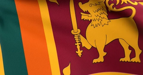 Flag of Sri Lanka Waving 3D Animation Close up, 4K UHD 60 FPS Video stock 165524892