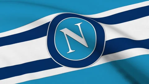 Flag with S.S.C. Napoli Logo Loop Stock Footage 220203282