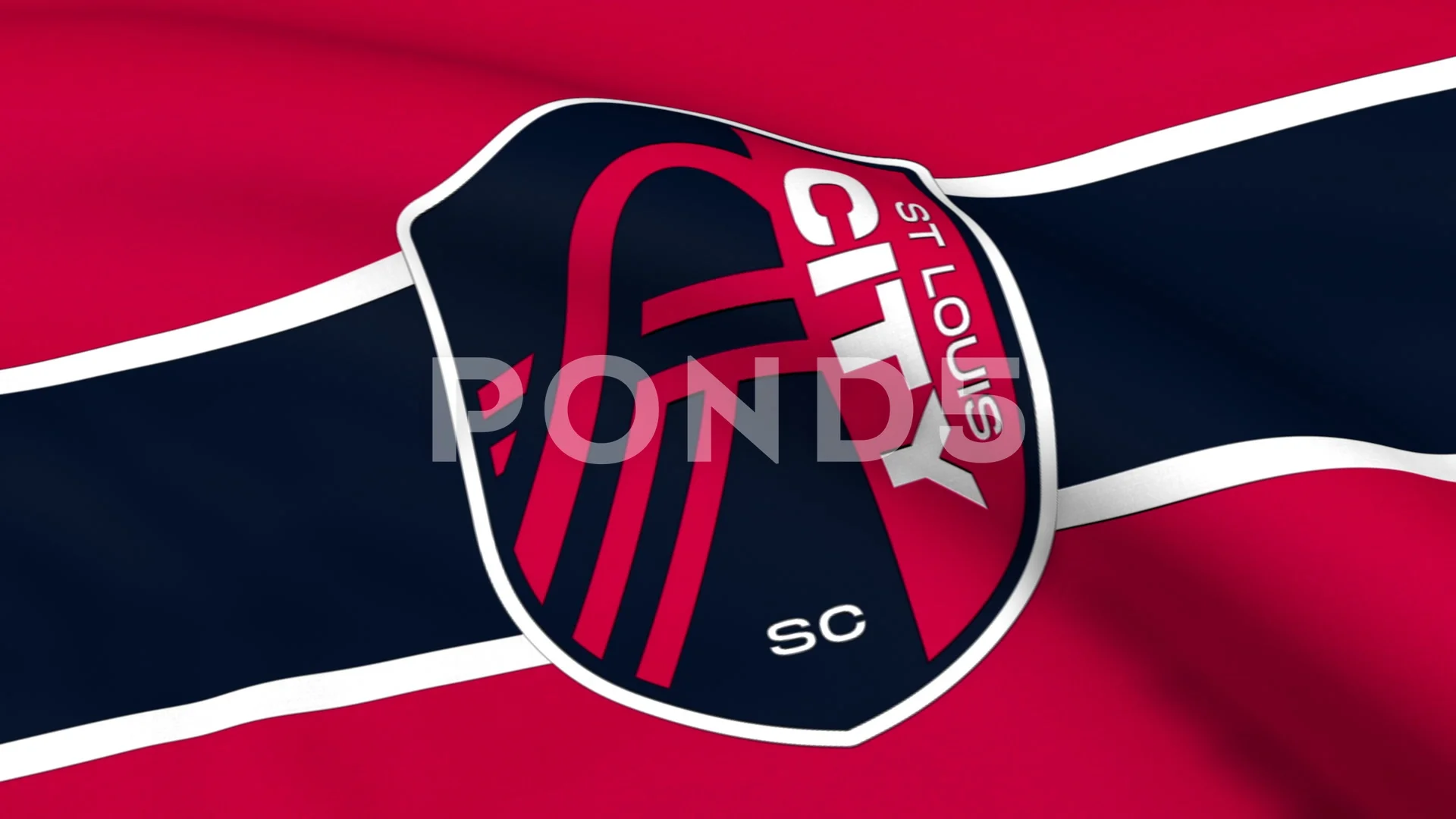 Flag with St. Louis City SC Logo Loop, Stock Video