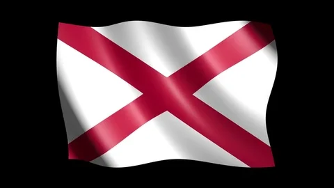 Flag of St Patrick isolated on alpha channel, seamless looping Stock Footage 73402413