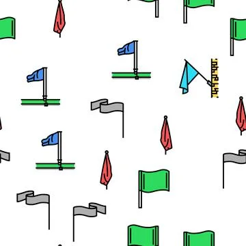 Flag start web pennant map vector seamless pattern Stock Illustration