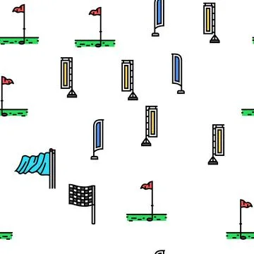 Flag start web pennant map vector seamless pattern Illustrazione stock