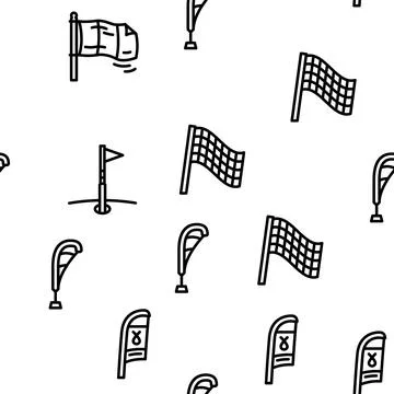 Flag start web pennant map vector seamless pattern Stock Illustration