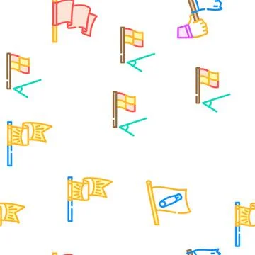 Flag start web pennant map vector seamless pattern 스톡 일러스트