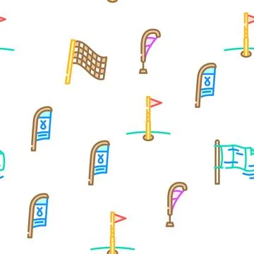 Flag start web pennant map vector seamless pattern Illustrazione stock