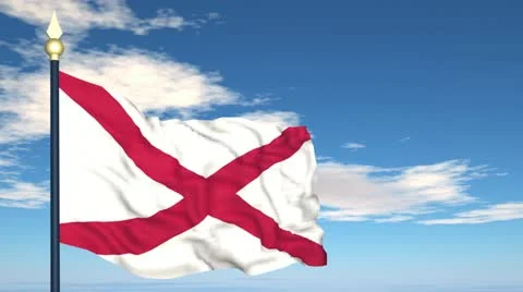 Flag of the state of Alabama USA Stock Footage 10814506