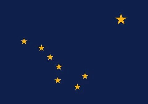 The flag of the state of Alaska in the USA Stock Illustration