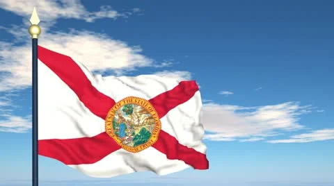 Flag of the state of Florida USA Stock Footage 10814546