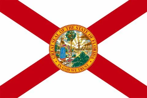 The flag of the state of Florida in the USA Stock Illustration