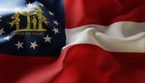 Flag of the State of Georgia. U.S. state Stock Illustration