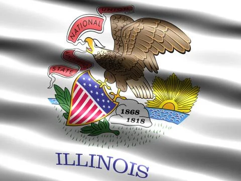 Flag of the state of illinois Иллюстрация