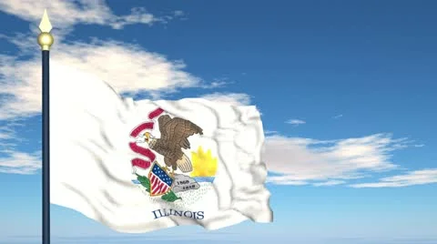 Flag of the state of Illinois USA Video stock 10814561