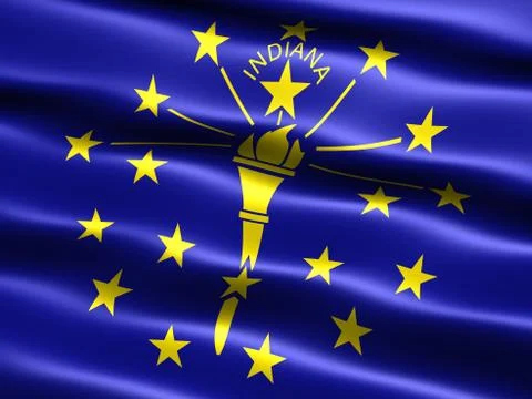 Flag of the state of indiana Stock Illustration