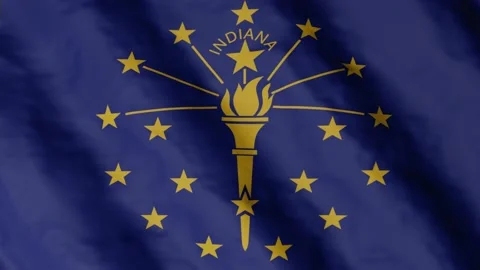 Flag of state Indiana waving in the wind. Video footage. Stock Footage 168481526