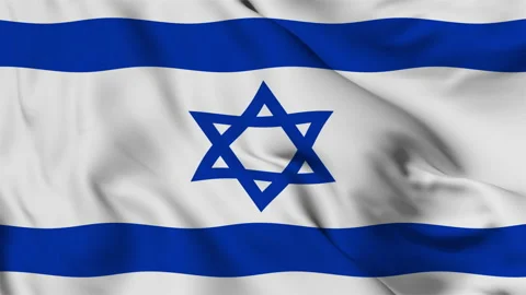 Flag of the State of Israel fluttering in the wind. National flag of the Sta Stock Footage 139935864