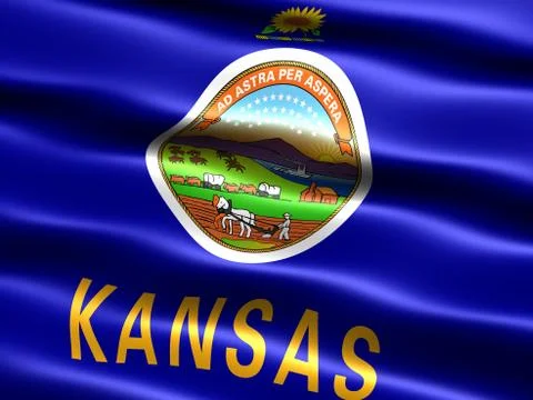 Flag of the state of kansas Foto stock