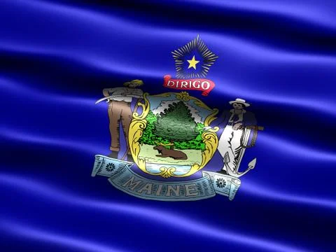 Flag of the state of maine Иллюстрация