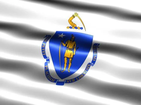 Flag of the state of massachusetts Stock Illustration