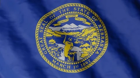 Flag of state Nebraska waving in the wind. Video footage. Stock Footage 168482216