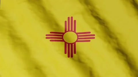 Flag of state New Mexico waving in the wind. Video footage. Video stock 168482278