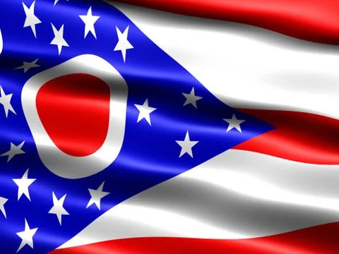 Flag of the state of ohio Stock Illustration