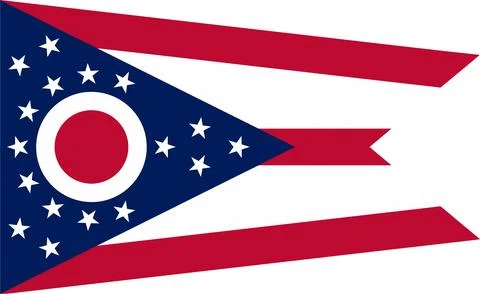 The flag of the state of Ohio in the USA Stock Illustration