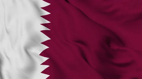 Flag of the State of Qatar fluttering in the wind Stock Footage 139934247