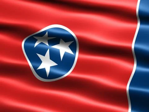 Flag of the state of tennessee Stock Illustration