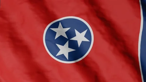 Flag of state Tennessee waving in the wind. Video footage. Stock Footage 168482436