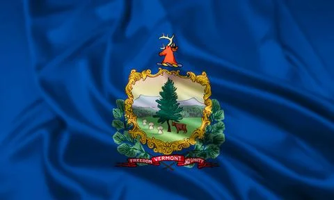 The flag of the state of Vermont Rippled Stock Illustration