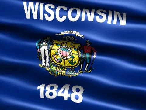 Flag of the state of wisconsin Stock Illustration