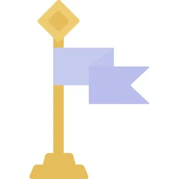 Flag stick icon vector isolated flat pointer Stock Illustration