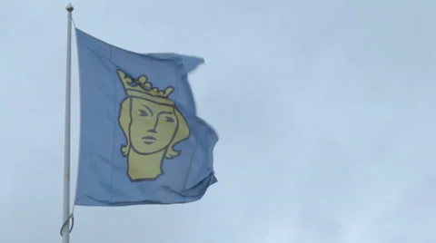 Flag of Stockholm Stock Footage 33787760