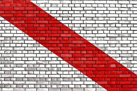 Flag of Strasbourg painted on brick wall Stock Illustration