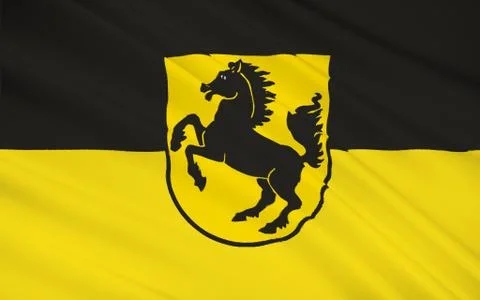 Flag of Stuttgart is the capital and largest city of the state of Baden-Würt Stock Illustration