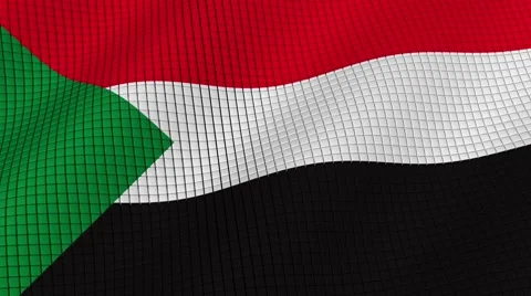 The flag of Sudan is developing waves. Looped. Full HD 1080. Stock Footage 55157341