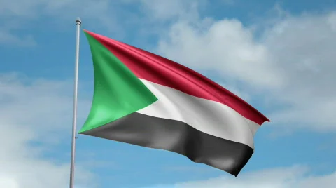 Flag of Sudan Video stock 450095