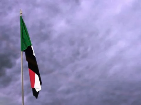 Flag of Sudan hanging down dangling Stock Photos