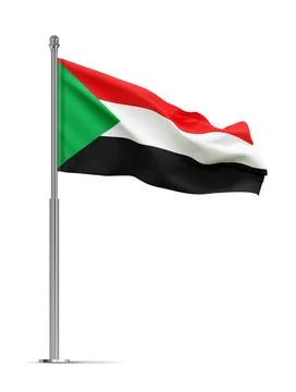 Flag of Sudan isolated on white background Stock Illustration