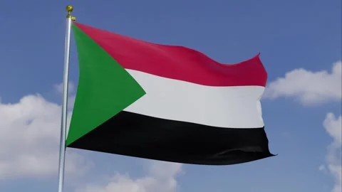 Flag Of Sudan Moving In The Wind With A ... | Stock Video | Pond5