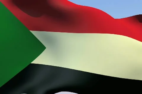 Flag of Sudan NTSC Stock Footage 14812361