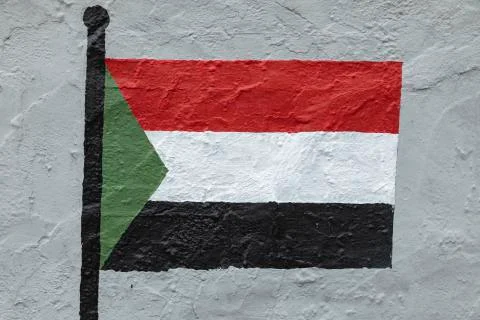 Flag of Sudan, painted on a wall Stock Photos