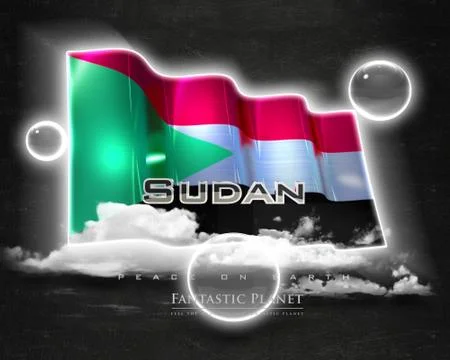 Flag Sudan quality designer flag Stock Illustration