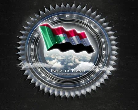 Flag Sudan quality designer flag Stock Illustration