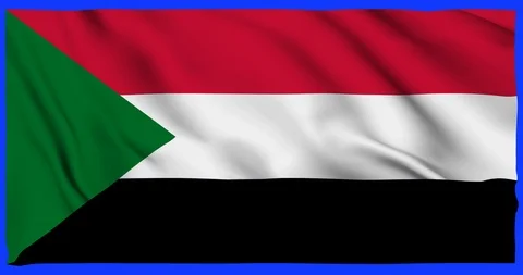 Flag of Sudan waving on a samless loop over an easily removable background 스톡 동영상 98372789