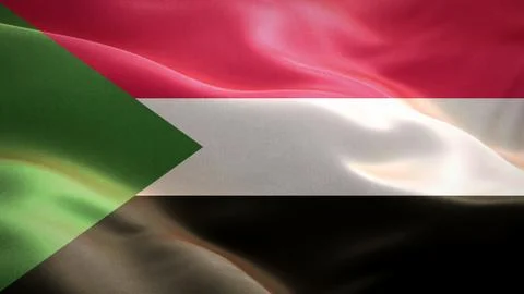 Flag of Sudan waving in the wind. 3D Waving flag design. Stock-Illustration