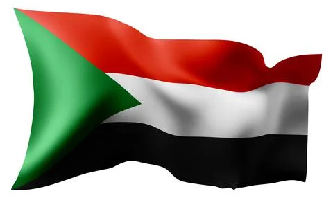 Flag of Sudan waving in the wind. Stock Illustration